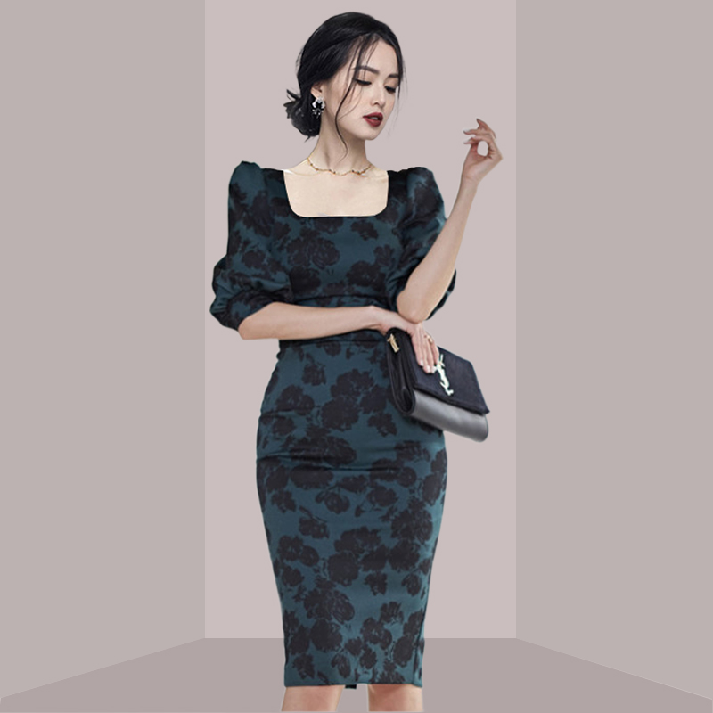 Midi Skirt Floral - Robe midi élégante à imprimé floral,