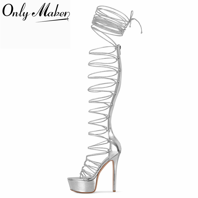 Sandal Strappy Heeled - Sandales de gladiateur à plateforme, bout