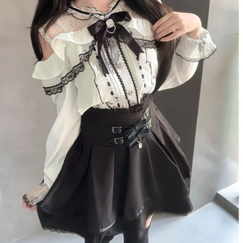Ensemble gothique japonais Y2k - Blouse Off Shoulder avis et prix