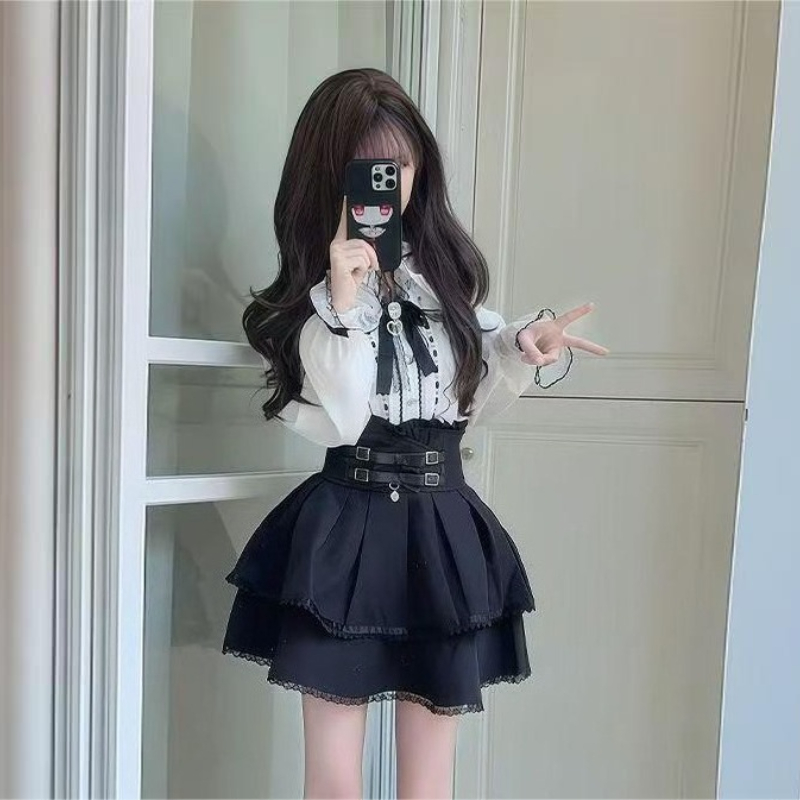 Ensemble gothique japonais Y2k - Blouse Off Shoulder avis et prix